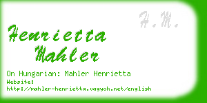 henrietta mahler business card